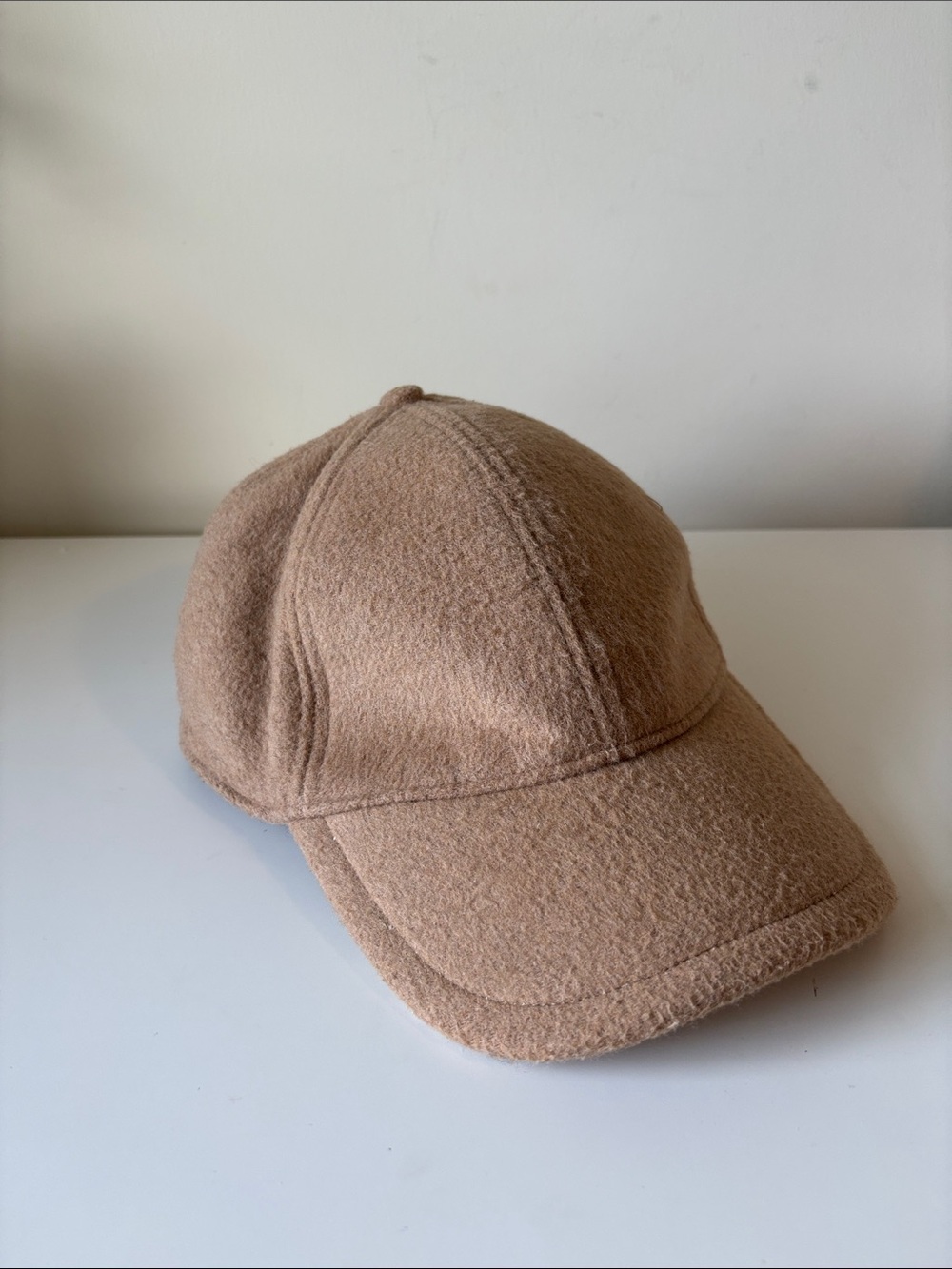 Abercrombie & Fitch Tan Wool Blend Baseball Cap Cotton Lined NWOT